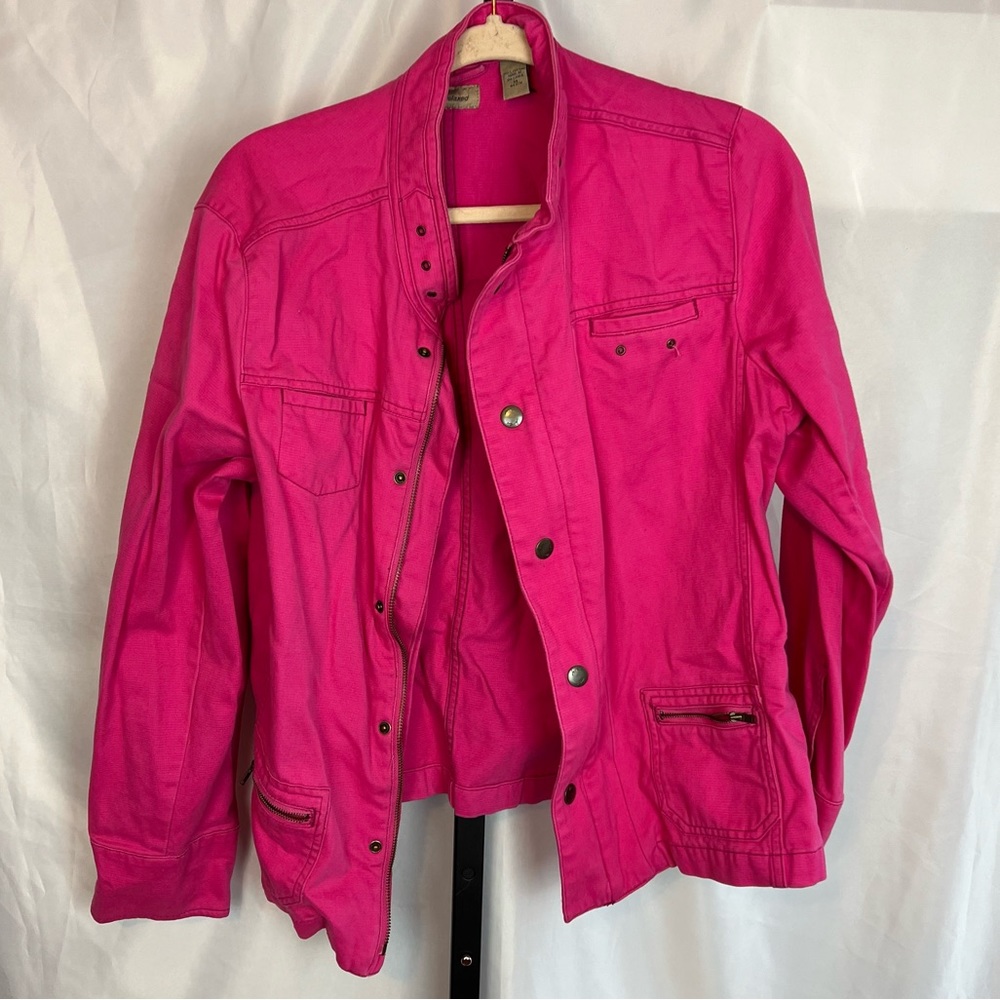 I.E. Relaxed Pink Denim Jacket, size XL